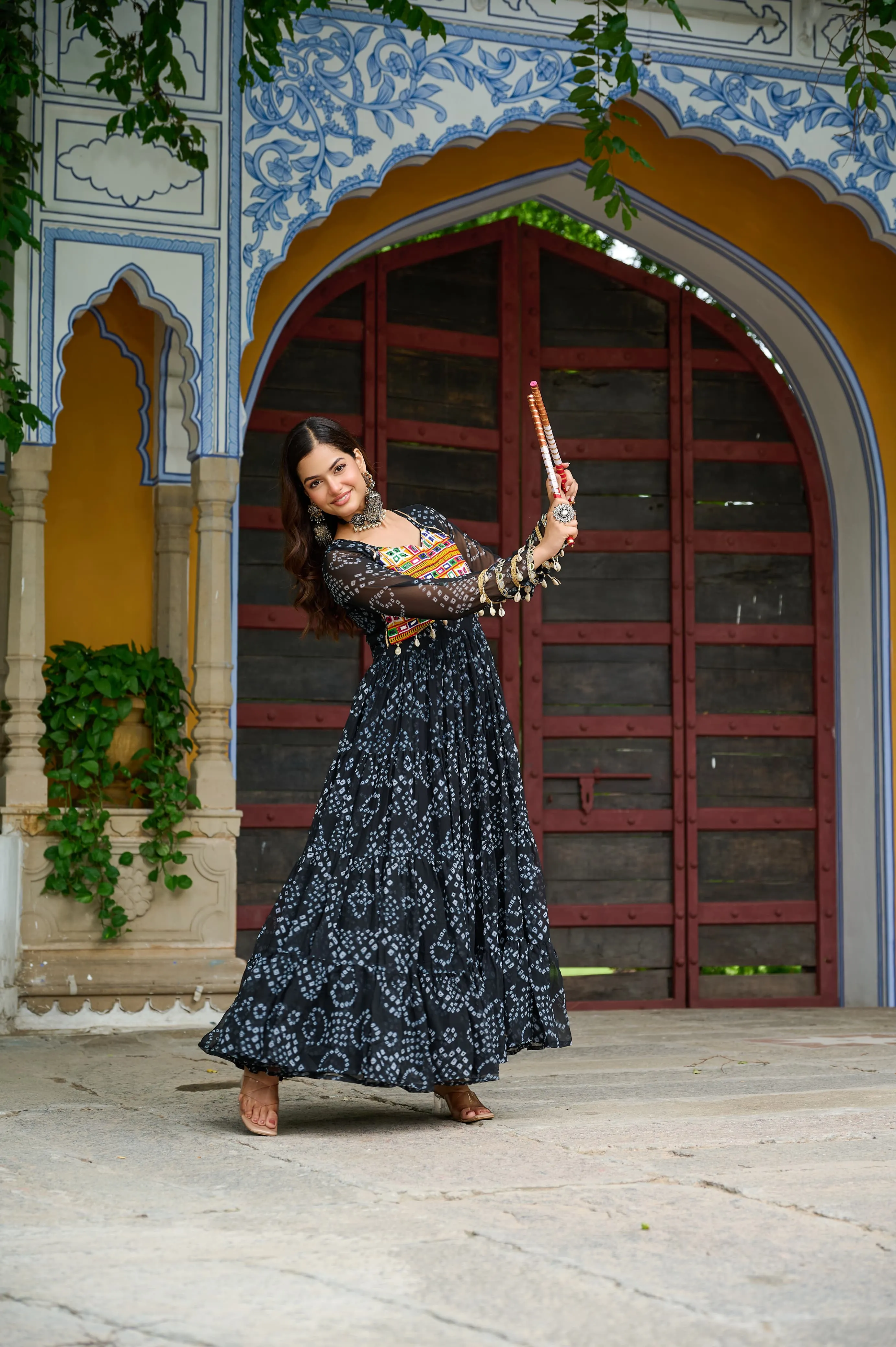 Bandhani Print Work Navratri outfits - Image 11 in Surat